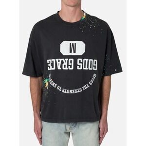 Oversized MNML GODS GRACE VINTAGE T-SHIRT Size XXL Paint Spalted Tee. NWT